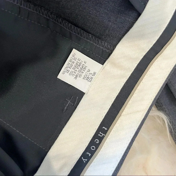 THEORY NEW Emery Tailor Charcoal Grey Trousers Pants Stretch - Picture 7 of 8